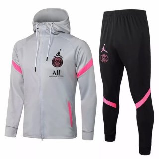 Chandal Con Capucha PSG 2021/2022 Gris Negro Chandal Con Capucha PSG 2021/2022 Gris Negro