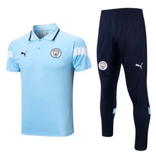 Polo Manchester City Conjunto Completo 2023/2024 Azul Polo Manchester City Conjunto Completo 2023/2024 Azul