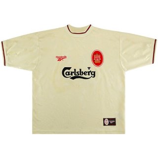 Segunda Equipación Tailandia Camiseta Liverpool Retro 1996 1997 Blanco Segunda Equipación Tailandia Camiseta Liverpool Retro 1996 1997 Blanco