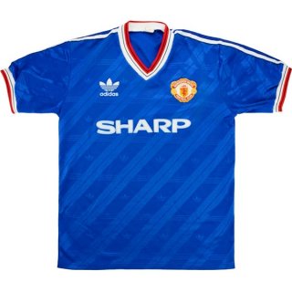 Tercera Equipación Tailandia Camiseta Manchester United Retro 1986 1988 Azul Tercera Equipación Tailandia Camiseta Manchester United Retro 1986 1988 Azul