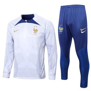 Sudadera De Training Francia 2022/2023 Blanco Azul Sudadera De Training Francia 2022/2023 Blanco Azul