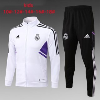 Niños Chandal Real Madrid 2023 Blanco Negro Niños Chandal Real Madrid 2023 Blanco Negro