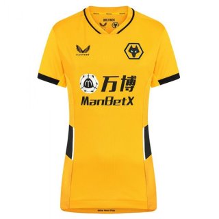 Primera Equipación Camiseta Wolves Mujer 2021/2022 Amarillo Primera Equipación Camiseta Wolves Mujer 2021/2022 Amarillo