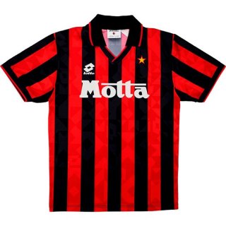 Primera Equipación Tailandia Camiseta AC Milan Retro 1993 1994 Negro Rojo Primera Equipación Tailandia Camiseta AC Milan Retro 1993 1994 Negro Rojo