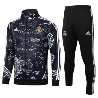 Chandal Real Madrid 2024/2025 Negro Blanco 3 Chandal Real Madrid 2024/2025 Negro Blanco 3