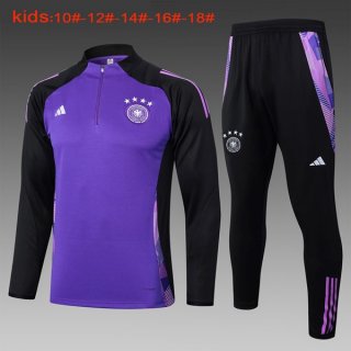 Niños Sudadera De Training Alemania 2024/2025 Purpura Negro 3 Niños Sudadera De Training Alemania 2024/2025 Purpura Negro 3