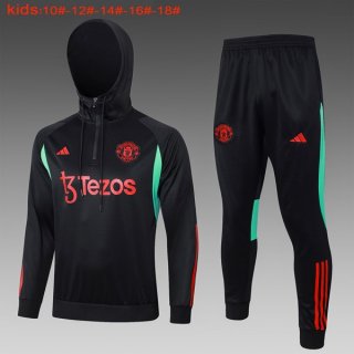 Ninos Chandal Con Capucha Manchester United 2024/2025 Negro Rojo Ninos Chandal Con Capucha Manchester United 2024/2025 Negro Rojo