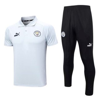 Polo Manchester City Conjunto Completo 2023/2024 Blanco Negro Polo Manchester City Conjunto Completo 2023/2024 Blanco Negro