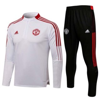 Sudadera De Training Manchester United 2022 Blanco Negro Sudadera De Training Manchester United 2022 Blanco Negro