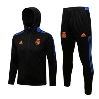 Chandal Con Capucha Real Madrid 2022 Negro Azul Chandal Con Capucha Real Madrid 2022 Negro Azul