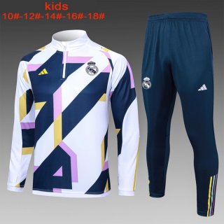 Ninos Sudadera De Training Real Madrid 2024 Blanco Azul 2 Ninos Sudadera De Training Real Madrid 2024 Blanco Azul 2