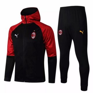 Chandal Con Capucha AC Milan 2021/2022 Rojo Negro Chandal Con Capucha AC Milan 2021/2022 Rojo Negro