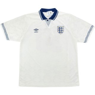 Primera Equipación Tailandia Camiseta Inglaterra Retro 1990 Blanco Primera Equipación Tailandia Camiseta Inglaterra Retro 1990 Blanco