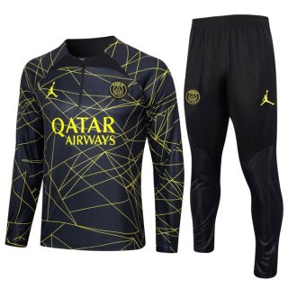 Sudadera De Training PSG 2024 Negro Amarillo Sudadera De Training PSG 2024 Negro Amarillo