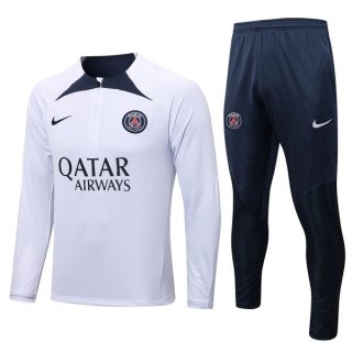 Sudadera De Training PSG 2022/2023 Blanco Azul Sudadera De Training PSG 2022/2023 Blanco Azul