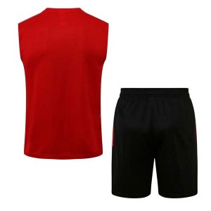 Camiseta Manchester United Sin Mangas Conjunto Completo 2022 Rojo Negro