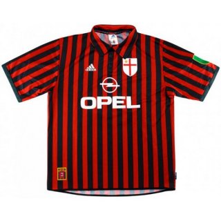 Primera Equipación Tailandia Camiseta AC Milan Retro 1999 2000 Rojo Primera Equipación Tailandia Camiseta AC Milan Retro 1999 2000 Rojo