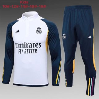 Ninos Sudadera De Training Real Madrid 2024 Blanco Azul Ninos Sudadera De Training Real Madrid 2024 Blanco Azul