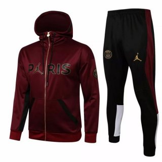 Chandal Con Capucha PSG 2021/2022 Borgona Negro Chandal Con Capucha PSG 2021/2022 Borgona Negro