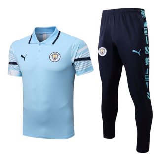 Polo Manchester City Conjunto Completo 2022/2023 Azul Polo Manchester City Conjunto Completo 2022/2023 Azul