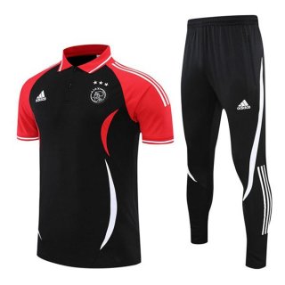 Polo Ajax Conjunto Completo 2022/2023 Negro Rojo Polo Ajax Conjunto Completo 2022/2023 Negro Rojo
