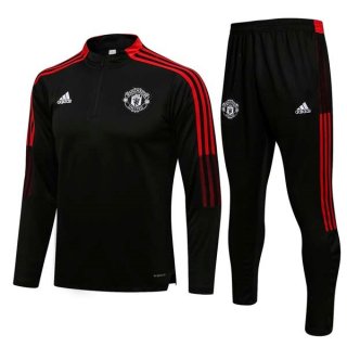 Sudadera De Training Manchester United 2022 Negro Rojo Sudadera De Training Manchester United 2022 Negro Rojo