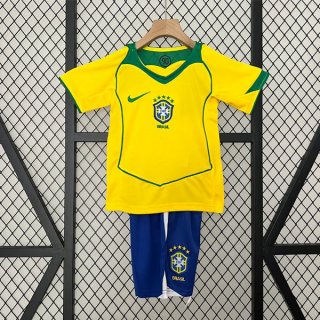 Camiseta Brasil Primera Equipación Niño Retro 2004 Camiseta Brasil Primera Equipación Niño Retro 2004
