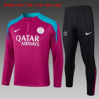 Niños Sudadera De Training PSG 2024/2025 Purpura Rojo 3 Niños Sudadera De Training PSG 2024/2025 Purpura Rojo 3
