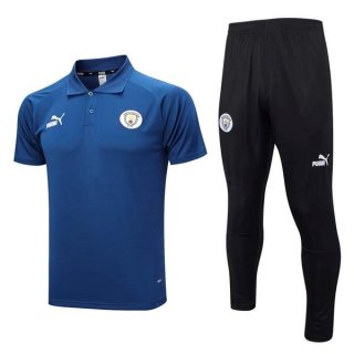 Polo Manchester City Conjunto Completo 2023/2024 Azul Negro Polo Manchester City Conjunto Completo 2023/2024 Azul Negro