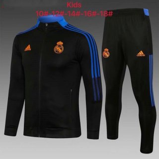 Niños Chandal Real Madrid 2022 Negro Azul Niños Chandal Real Madrid 2022 Negro Azul