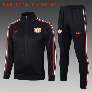 Niños Chandal Manchester United 2024/2025 Negro Rojo Niños Chandal Manchester United 2024/2025 Negro Rojo